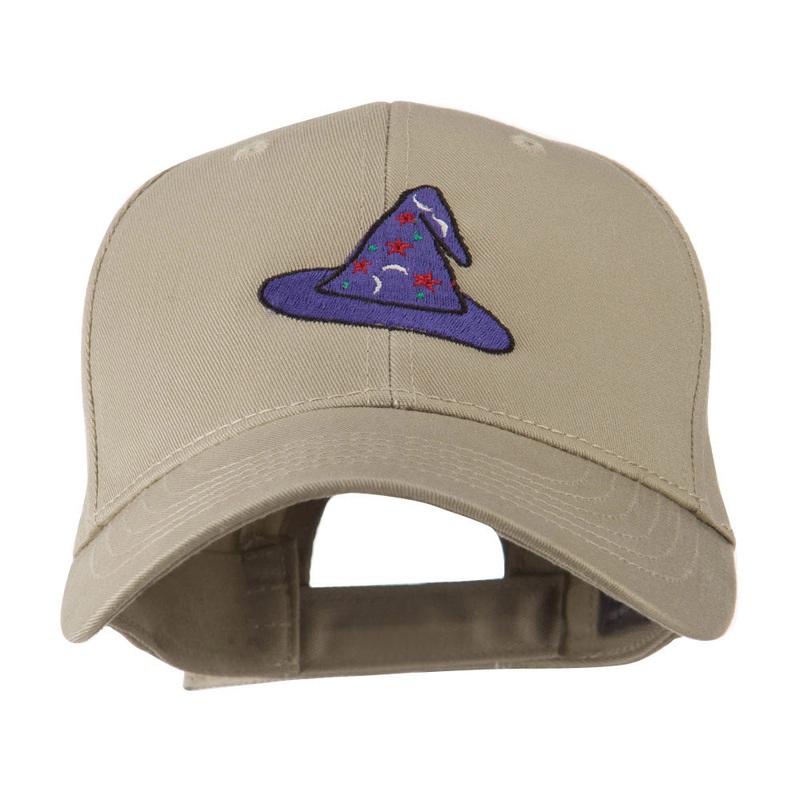 Halloween Wizard Hat Embroidered Cap Khaki One Size