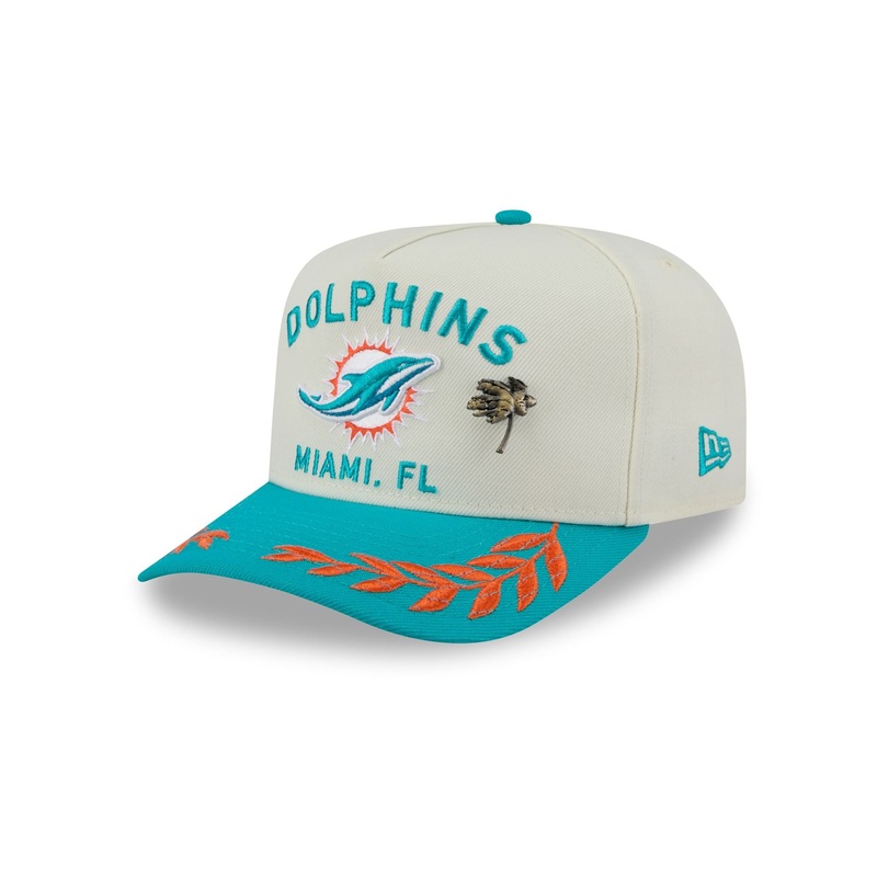 Miami Dolphins 2025 Draft Chrome White 59FIFTY A-Frame Fitted Hat 7