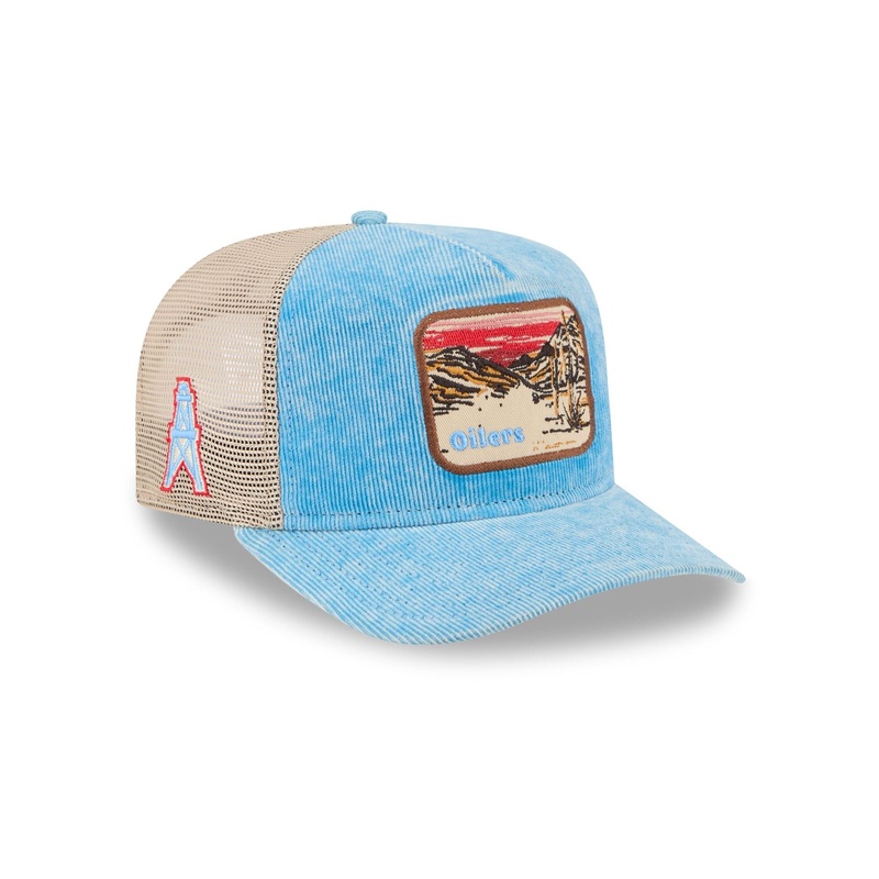 Oilers Vintage Landscape 9FIFTY A-Frame Trucker Hat One Size