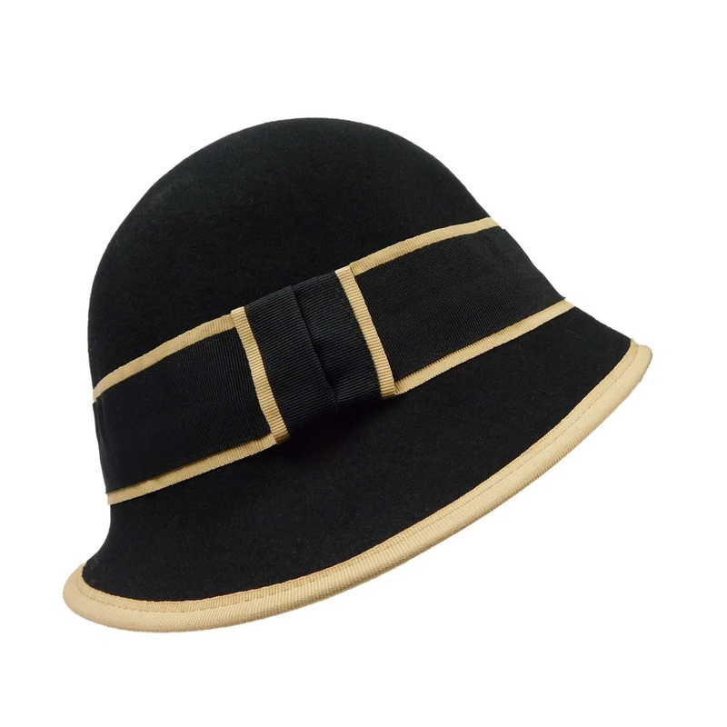Slanted Brim Cloche for Petite Heads – JSA Women’s Hats Black Small (56 cm)