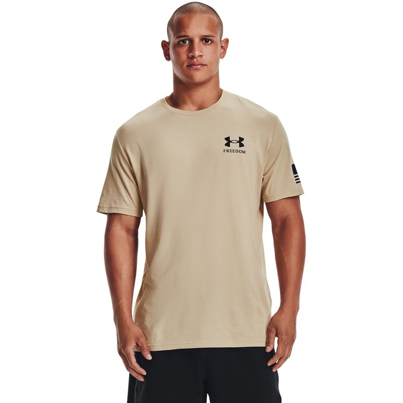 UA Men’s Freedom Banner Tee Desert Sand/Black S