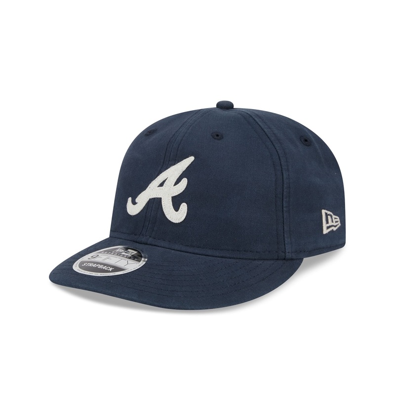 Atlanta Braves Canvas Felt Retro Crown 9FIFTY Strapback Hat One Size