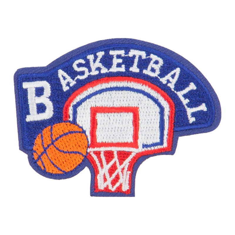 Basketball Embroidered Patches Blue One Size