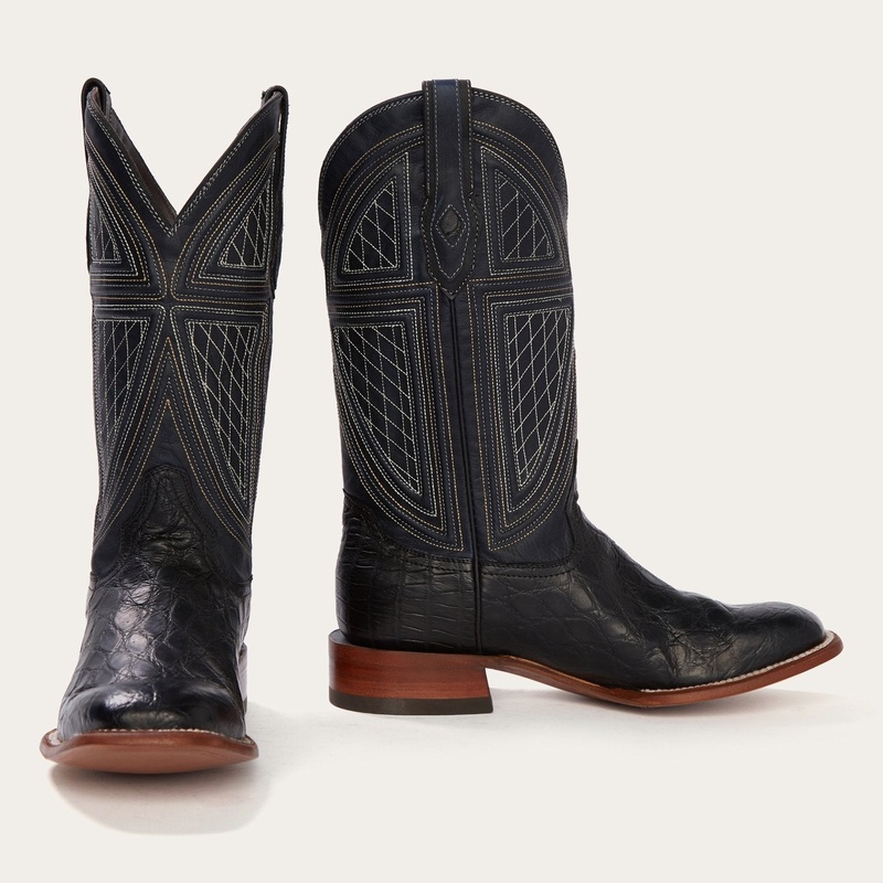 Black Falls Alligator Cowboy Boot Black 7 D