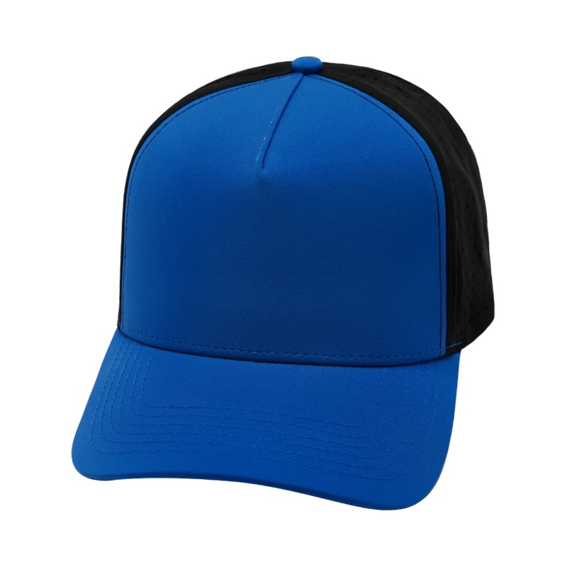 Blank – 5 Panel – Structured – Royal Blue / Black (Unisex) – Laser Mesh