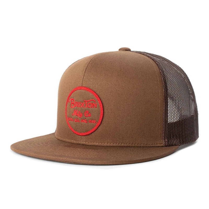Brixton Hats Wheeler Trucker Cap – Light Brown Adjustable