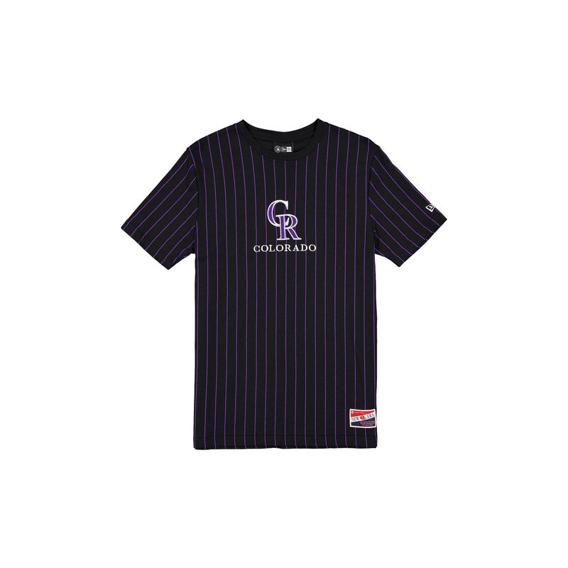 Colorado Rockies Throwback Pinstripe T-Shirt S