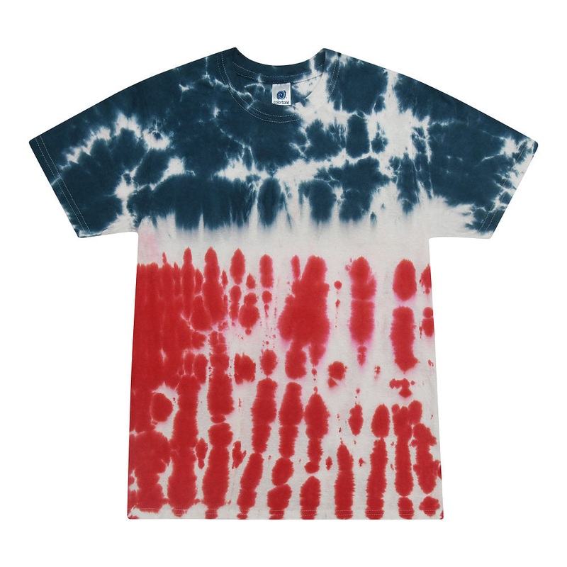 Colortone 1000 Multi-Color Tie-Dyed T-Shirt – Flag Flag S