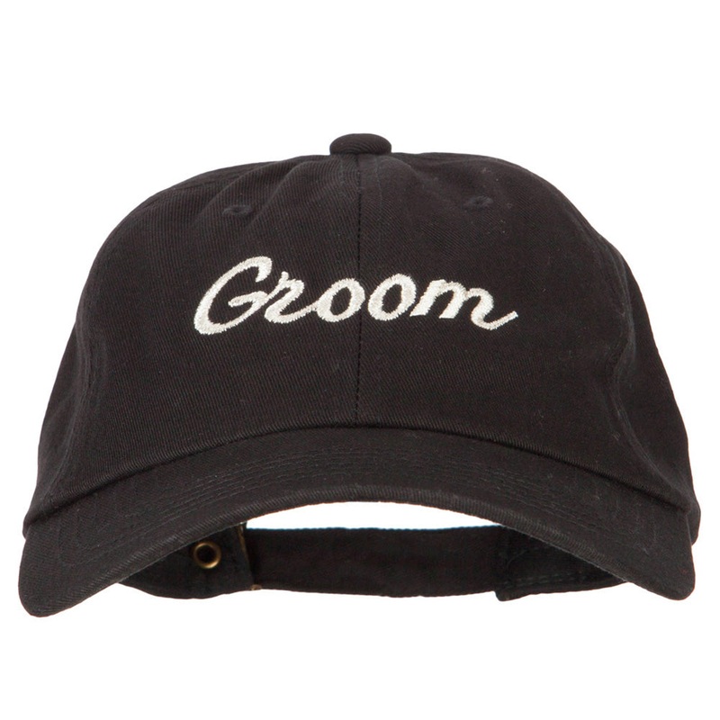Glitter Groom Embroidered Unstructured Washed Cap Black One Size