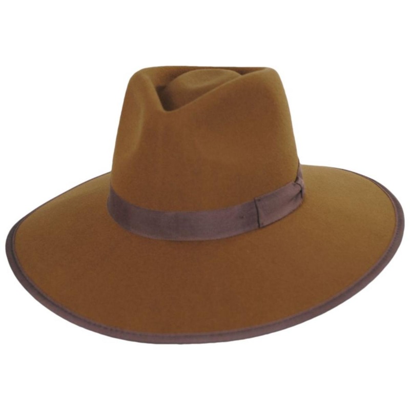 Jo Wool Felt Rancher Fedora Hat – Brass BRASS XS