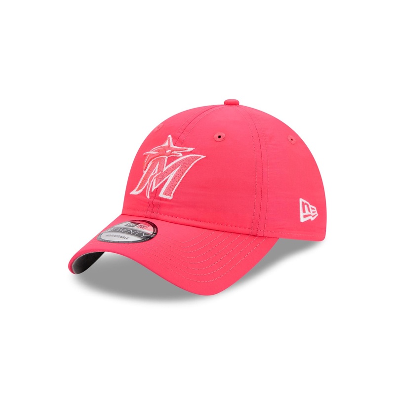 Miami Marlins Everyday Nylon Pink 9TWENTY Adjustable Hat One Size