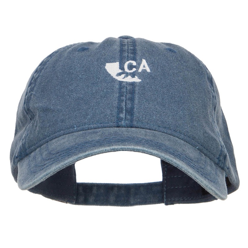Mini California Bear Embroidered Washed Cap Navy One Size
