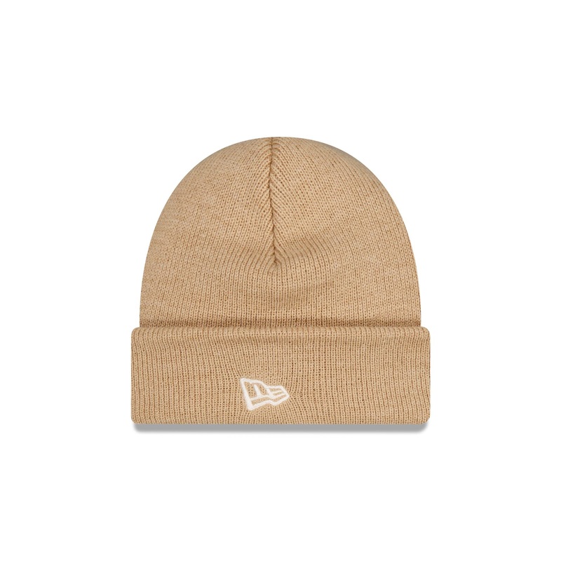 New Era Beige Short Cuff Knit Beanie One Size