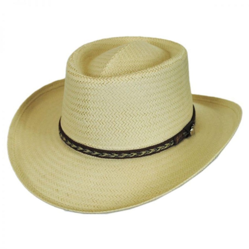 Rockett Raindura Straw Gambler Hat TAN S
