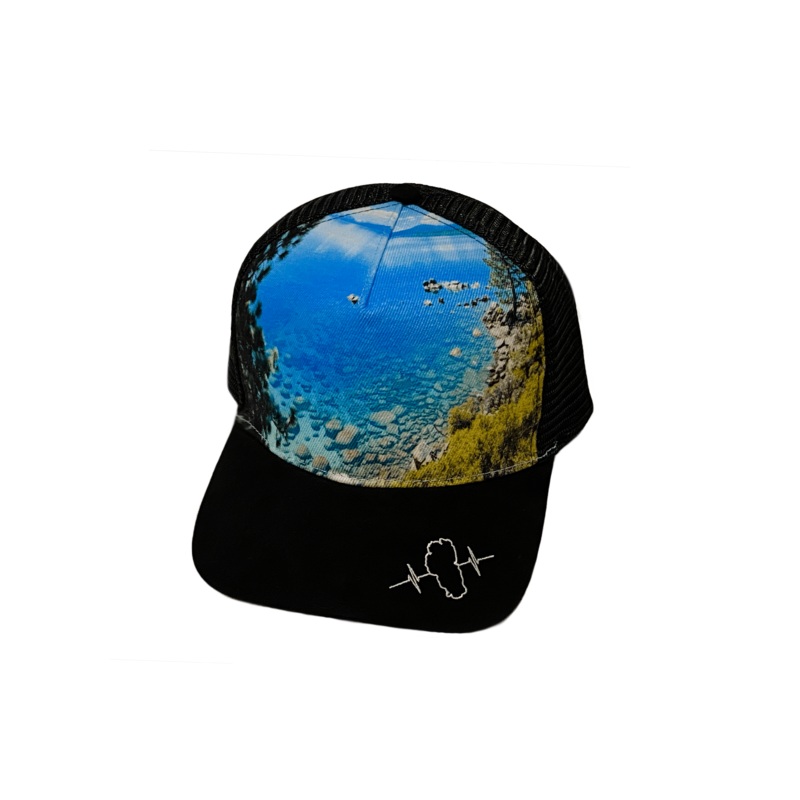 Tahoe Hat – Trucker Hat – Suede – Black – Glass – Trucker Mesh