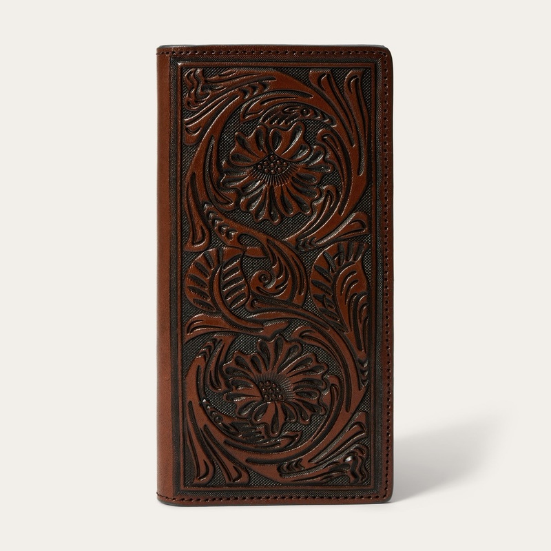 Tooled Checkbook Brown O/S