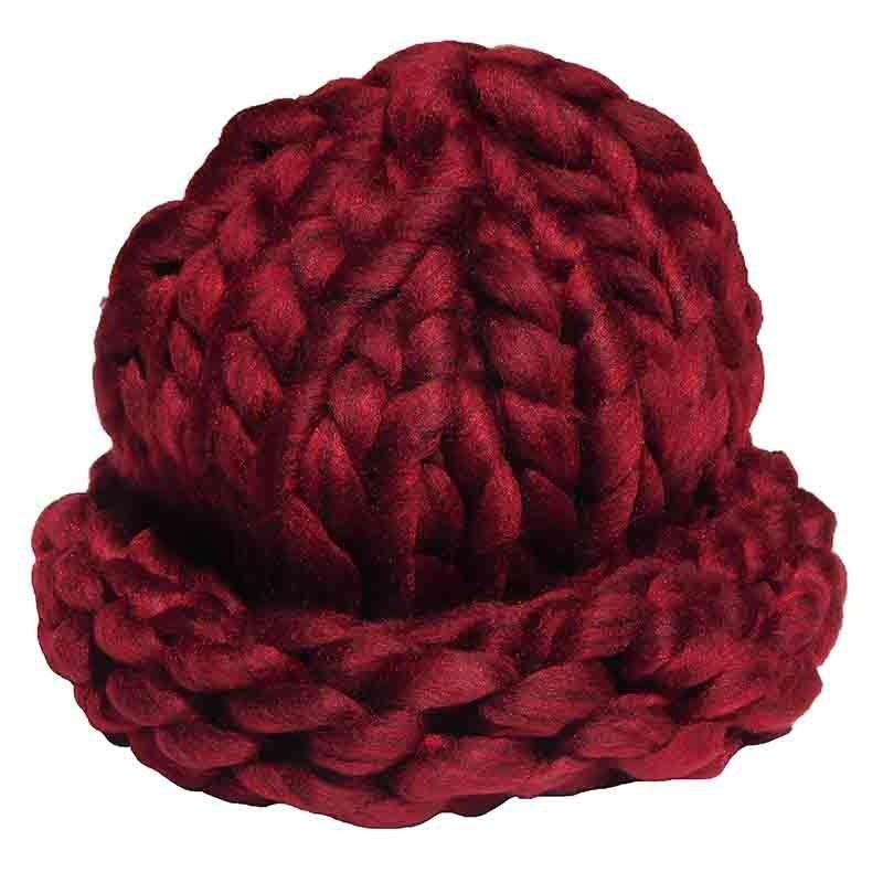 Women’s Chunky Rib-Knit Beanie by JSA – Deep Red Deep Red