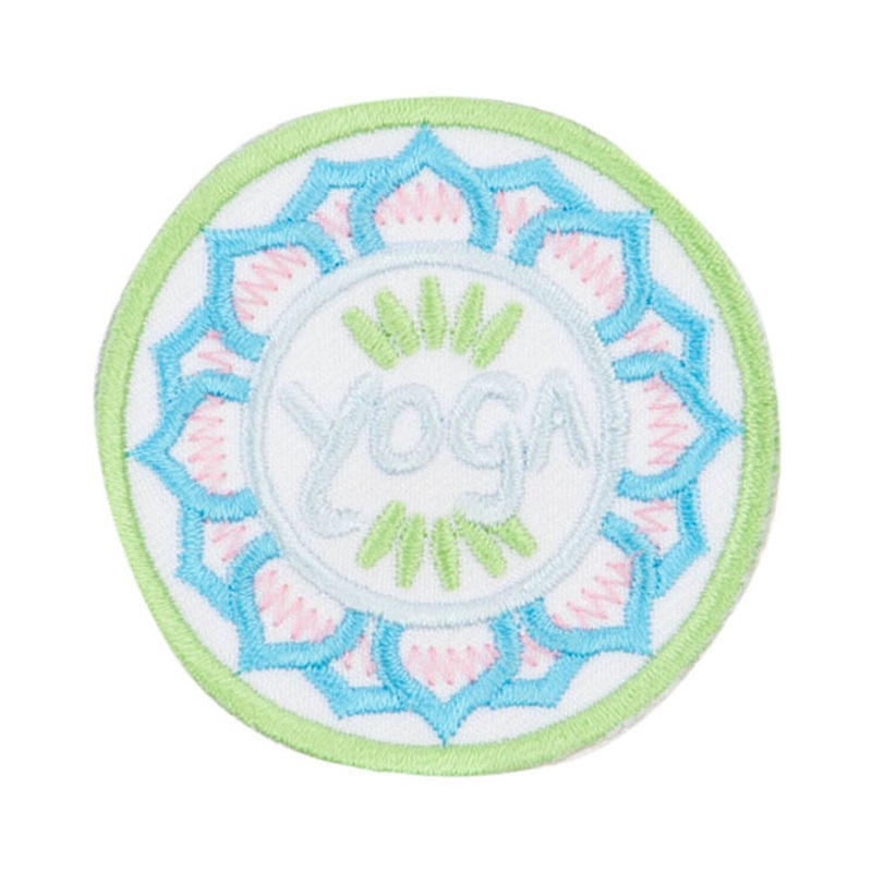Yoga Embroidered Patches Green One Size