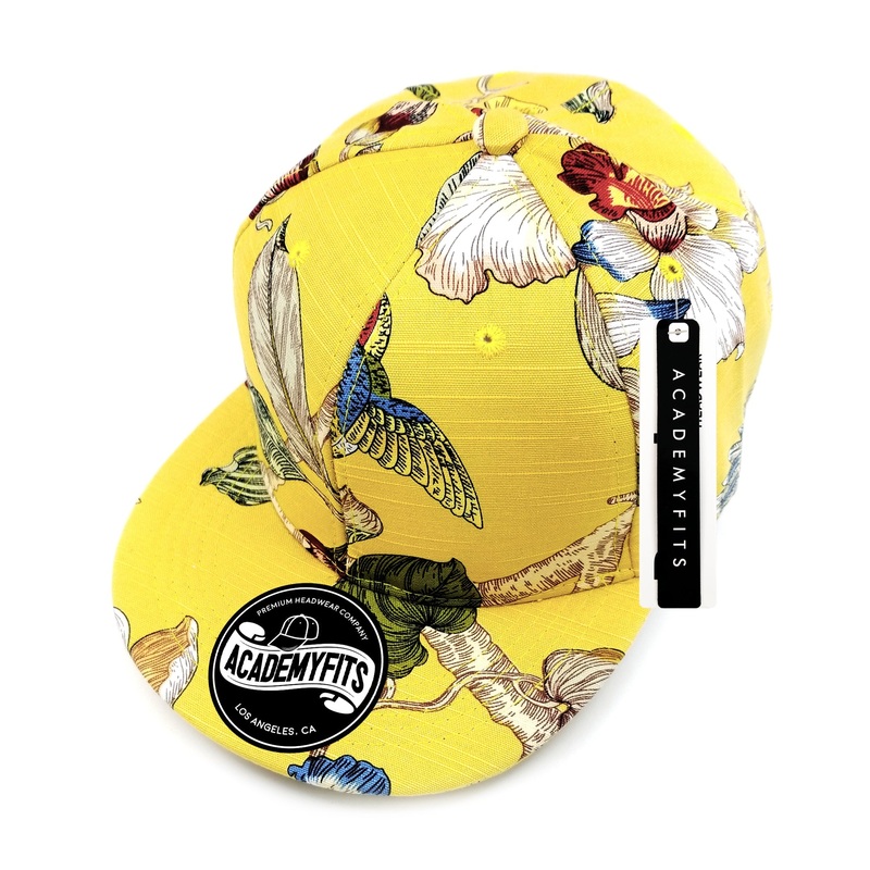 Academy Fits Floral Textile Snapback 2218 Yellow