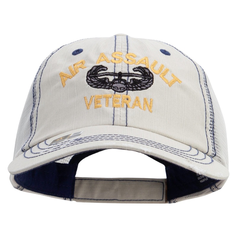 Air Assault Veteran Embroidered Low Profile Special Cotton Mesh Cap Putty One Size