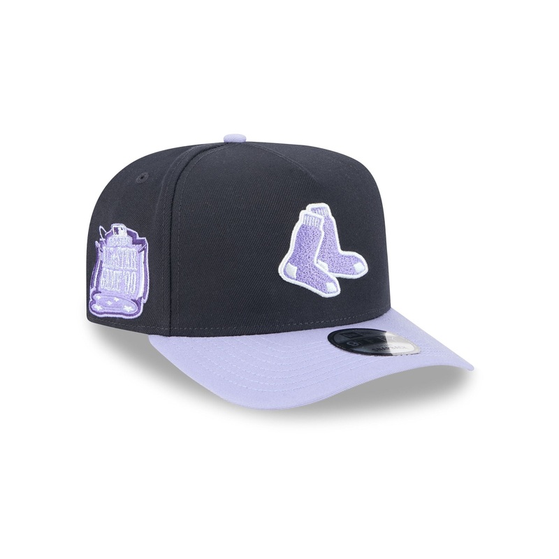 Boston Red Sox Navy Lavender 9FIFTY A-Frame Snapback Hat One Size