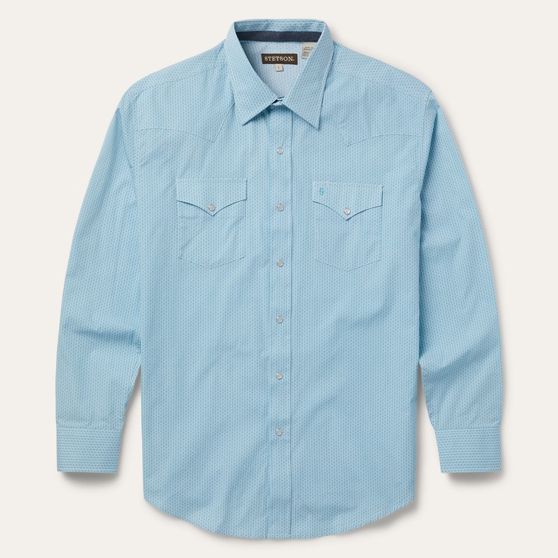 Geo Western Shirt Blue S