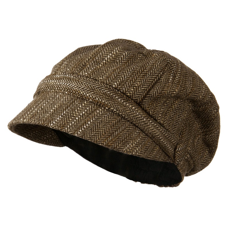 Jimi-Wool  Blend Cabbie With Button Band Detail Grey One Size