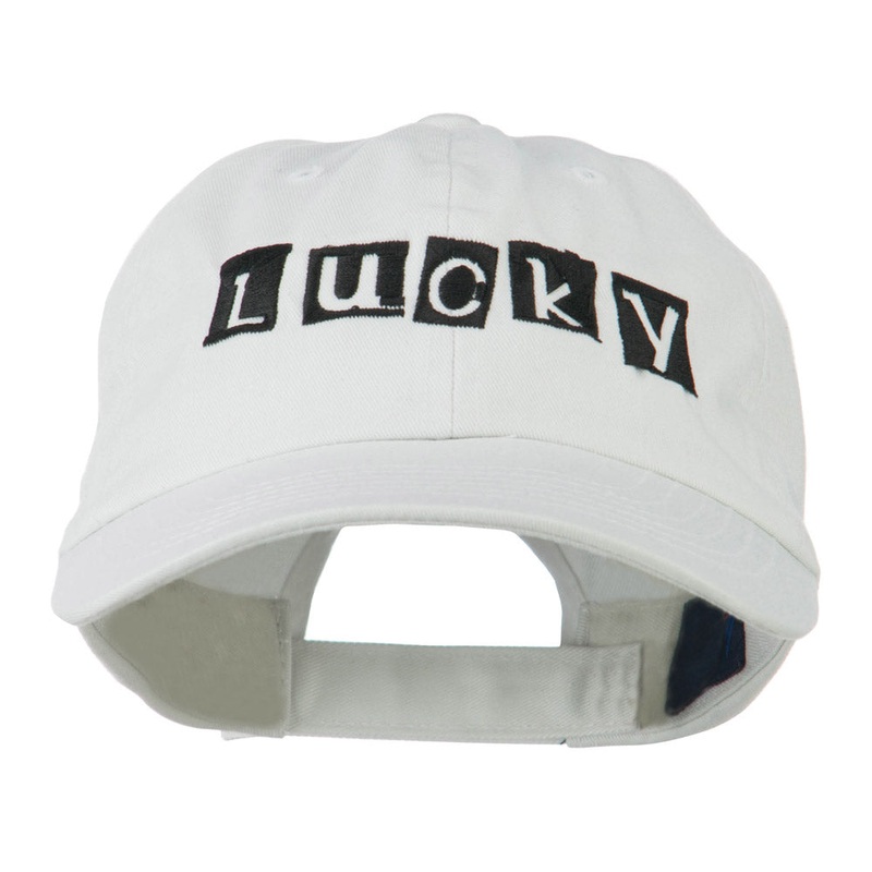 Lucky Embroidered Cap White One Size