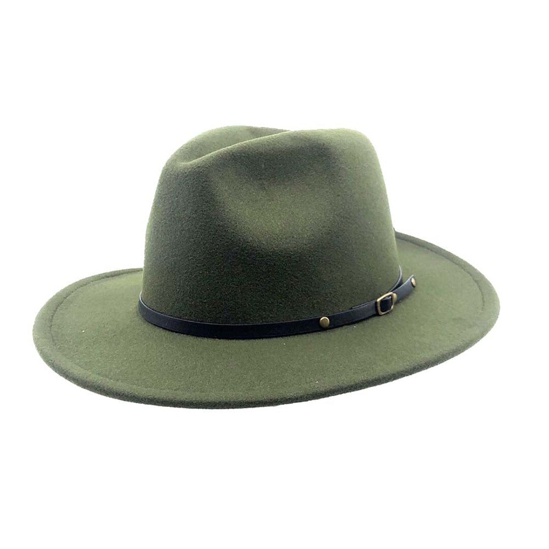 Red Bottom Hats Fashion Felt Fedora Hat – Milani Hats Olive M/L (58 cm)