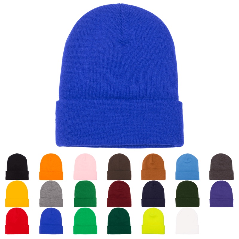 Yupoong 1501KC Long Beanie with Cuff, Knit Cap – YP Classics Black
