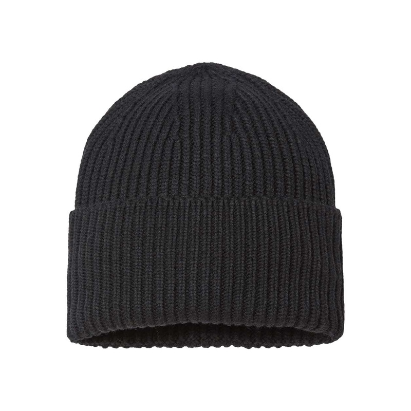 Atlantis Headwear OAK – Sustainable Chunky Rib Knit Cap, Beanie Black