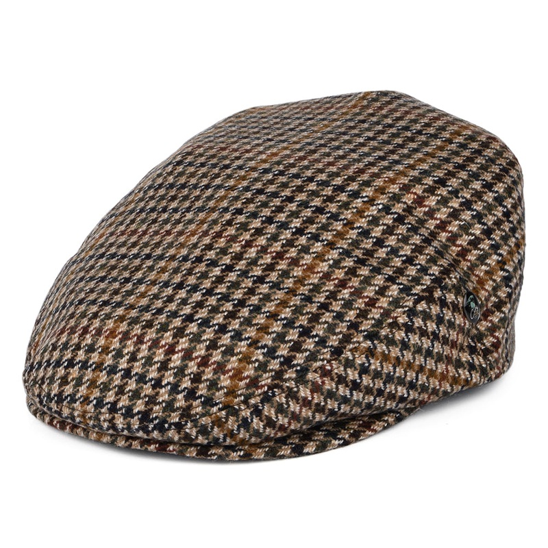 City Sport Wool-Cashmere Houndstooth Flat Cap – Camel S