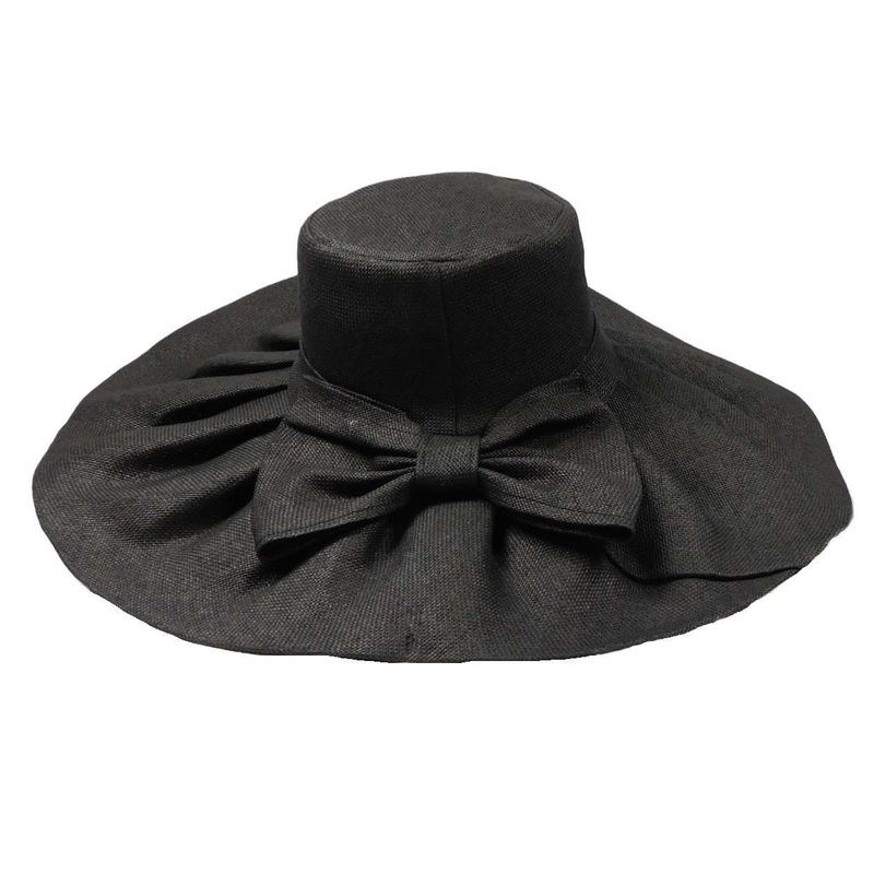 Classy Sun Hat with Large Bow – Jeanne Simmons Hats Black