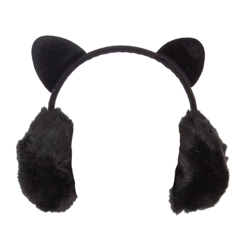 Faux Fur Kitty Ears Earmuff Cream One Size