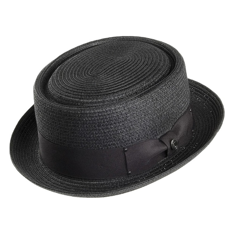 Jaxon & James Toyo Braided Pork Pie Hat – Black S