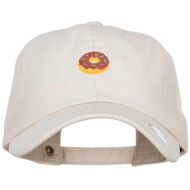 Mini Donut Embroidered Unstructured Cap Beige One Size