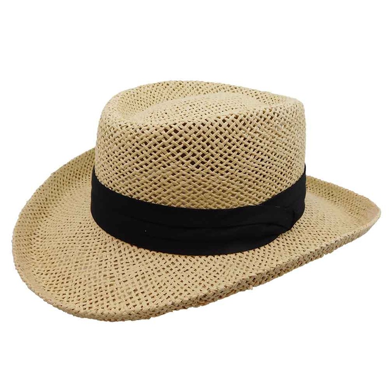 Twisted Toyo Gambler Hat with Black Band – Milani Hats Natural