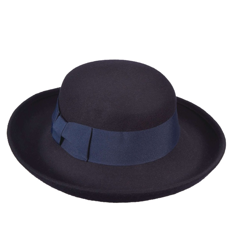 Up Turned Brim Wool Felt Hat – Scala Collezione Hats Navy