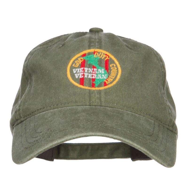 Veteran God Duty Country Embroidered Cap Olive Green One Size