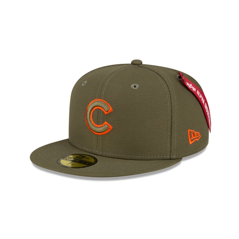 Alpha Industries X Chicago Cubs Green 59FIFTY Fitted Hat 7