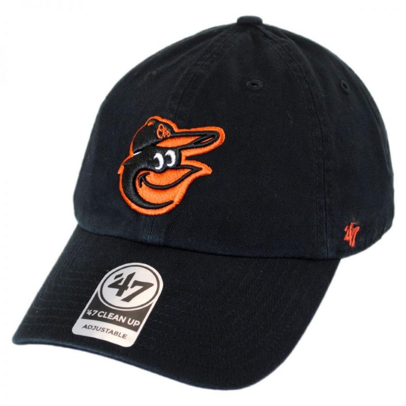 Baltimore Orioles MLB Clean Up Strapback Baseball Cap Dad Hat BLACK ADJUSTABLE