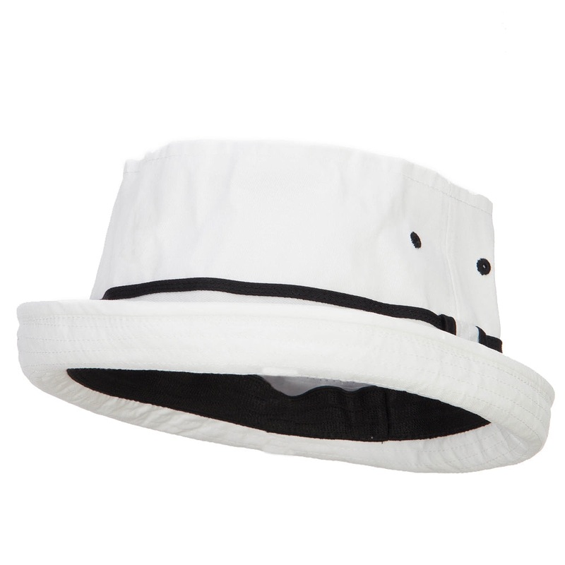 Big Size Striped Hat Band Fisherman Bucket Hat White Black XL-2XL