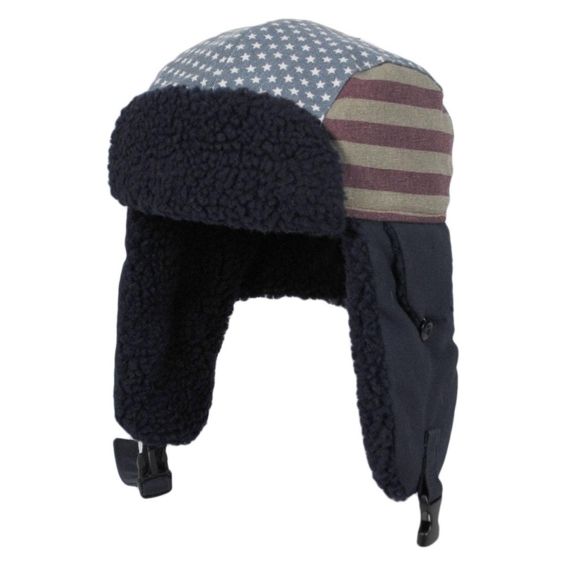 Boston Cotton Canvas Trooper Hat NAVY BLUE M