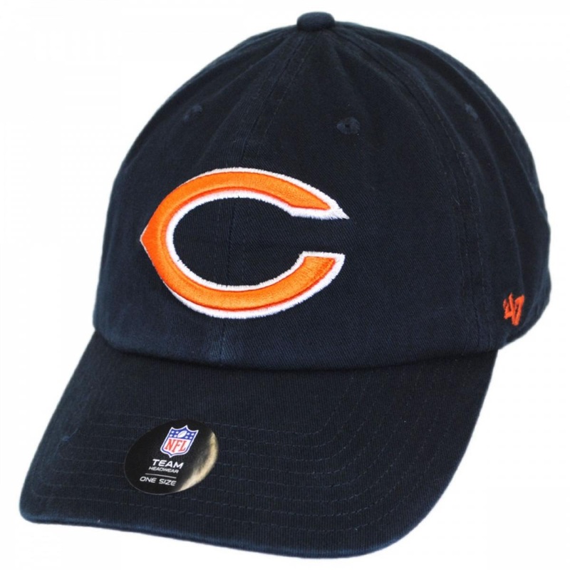 Chicago Bears NFL Clean Up Strapback Baseball Cap Dad Hat NAVY ADJUSTABLE