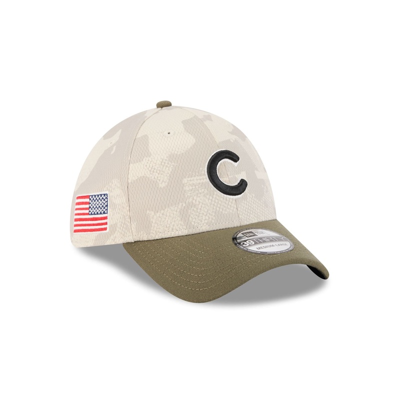 Chicago Cubs Armed Forces Day 2025 39THIRTY Stretch Fit Hat S/M