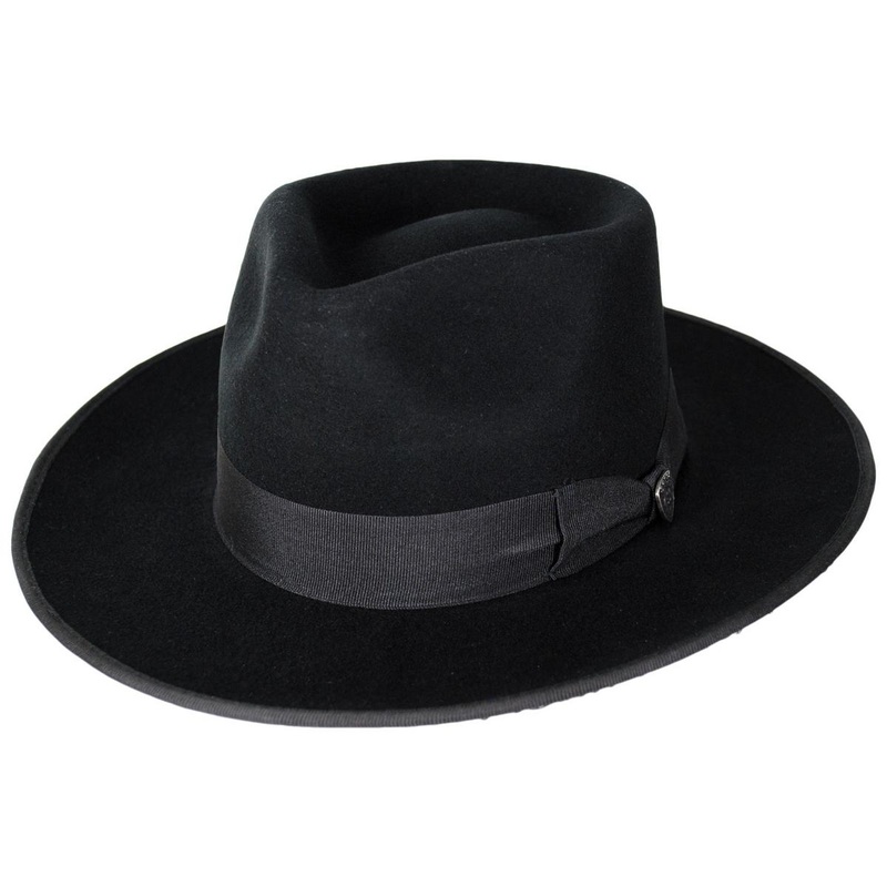 Hound Dog Wool Felt Fedora Hat BLACK S