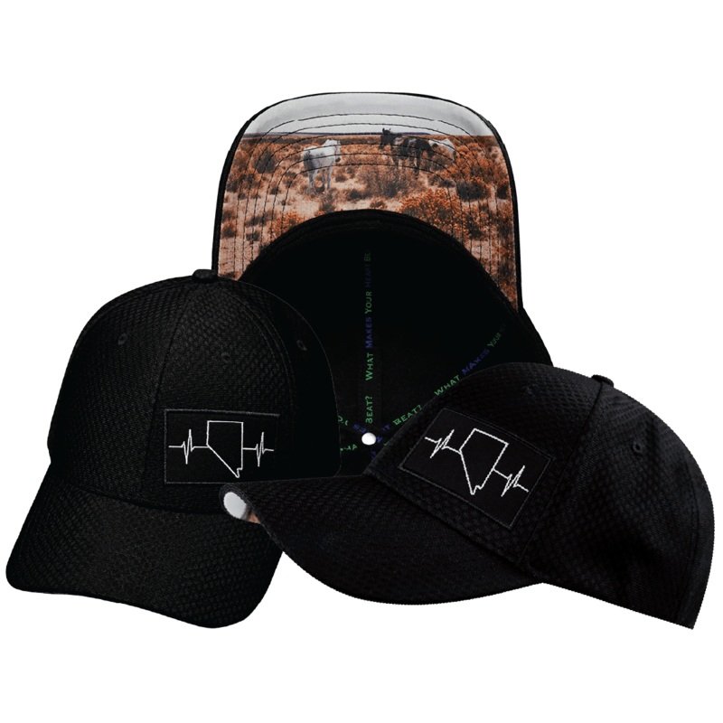 Nevada Hat – Airmesh – Athletic Fit – Black – Fabric Back