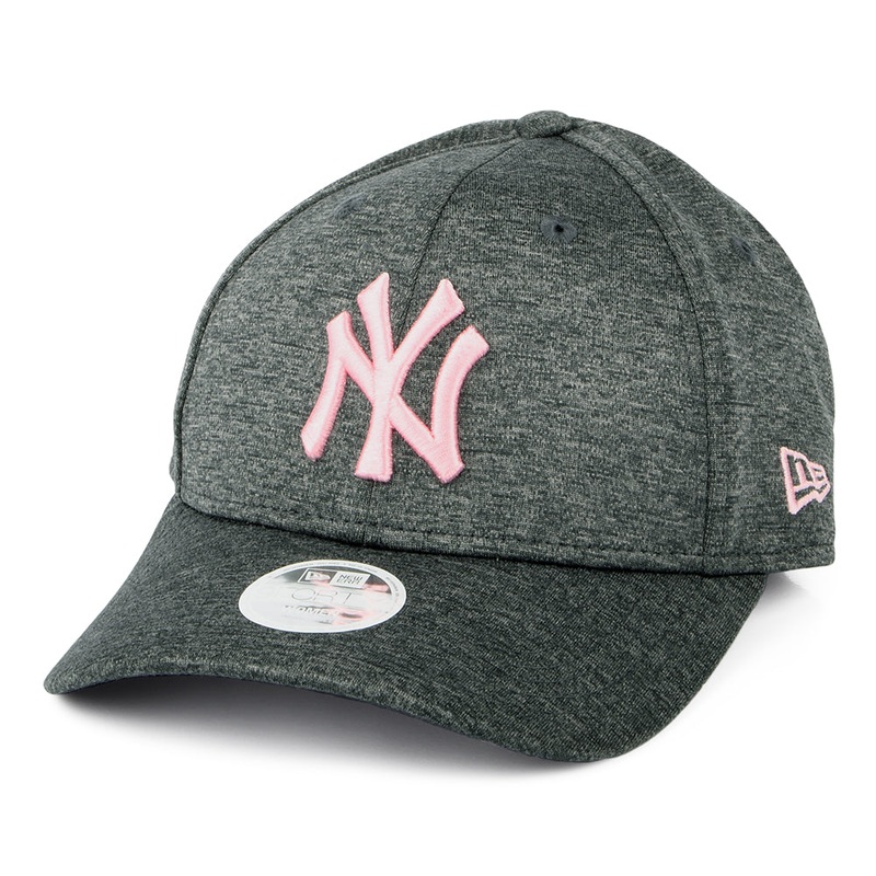 New Era Womens 9FORTY New York Yankees Baseball Cap – MLB Tech Jersey – Graphite-Pink Adjustable