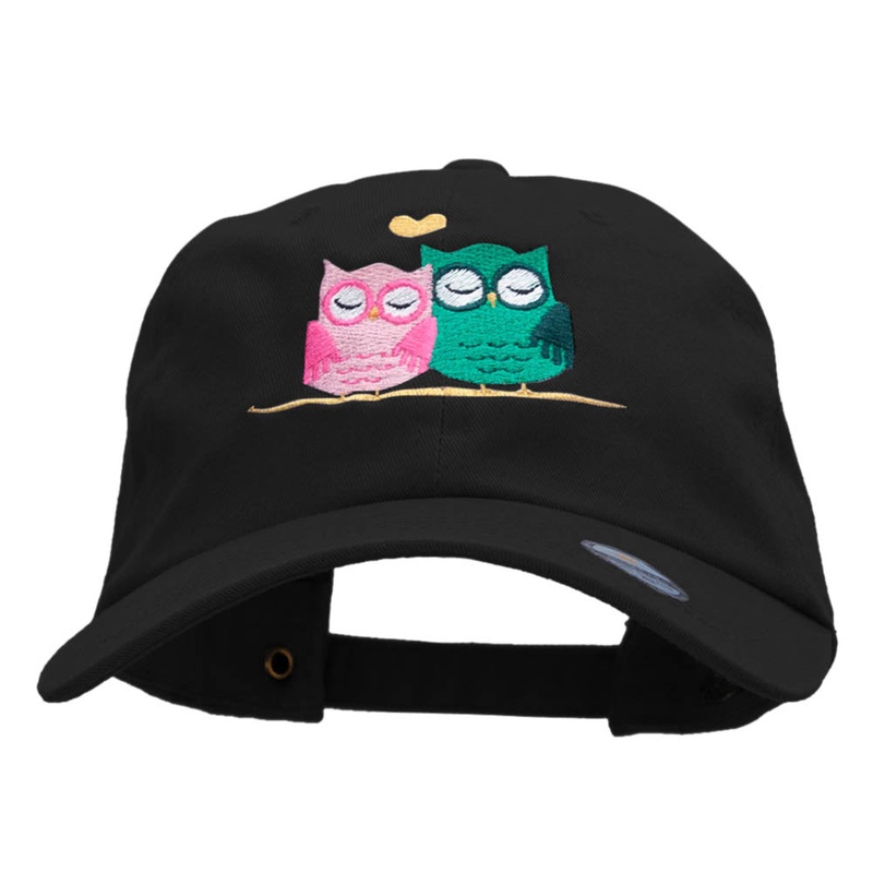 Owl Lovin Embroidered Unstructured Washed Cap Black One Size