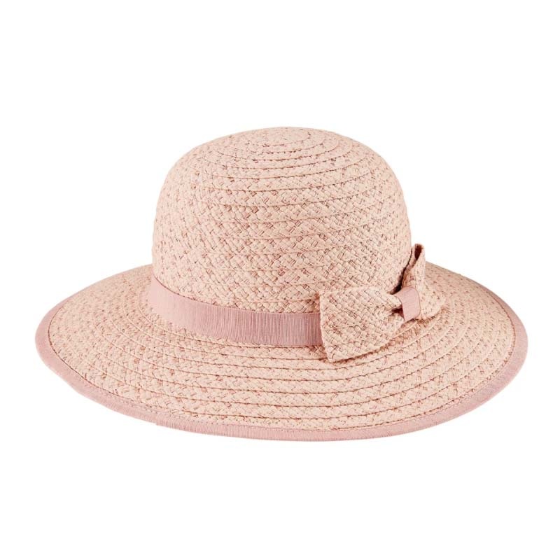Petite Pink Wide Brim Sun Hat with Bow – San Diego Hat Pink Extra-Small (52 cm)
